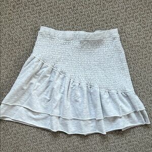 sundays Light Gray Smocked Ruffle Mini Skirt